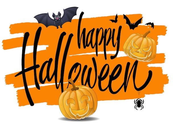 Happy halloween greeting with script calligraphy