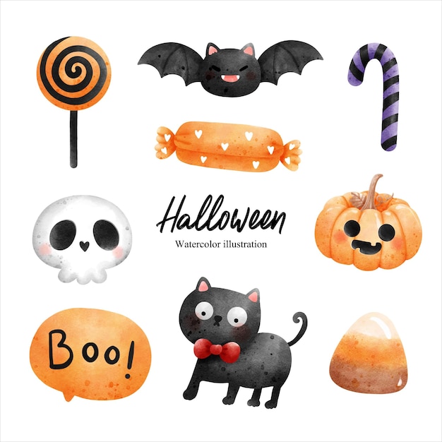 Happy halloween halloween decoration vector illustration