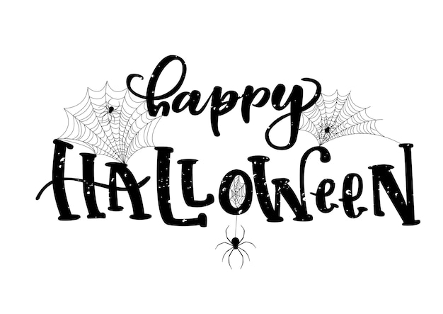 Happy halloween hand lettered quote