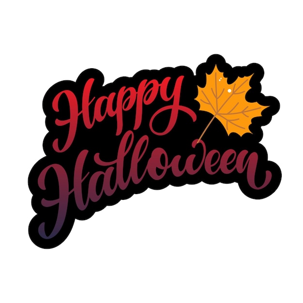 Happy halloween hand written text. design for print, poster, invitation, t-shirt. vector illustration