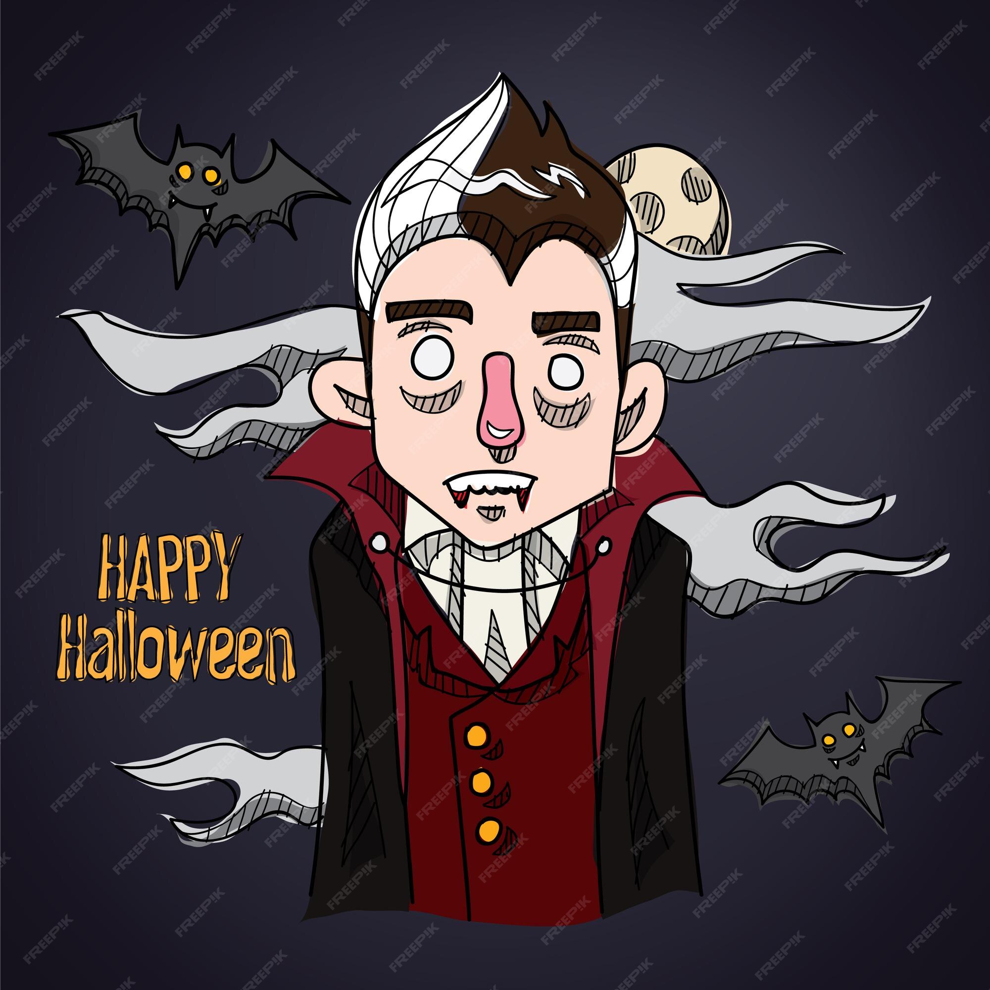 Premium Vector  Happy halloween. vampire cartoon character