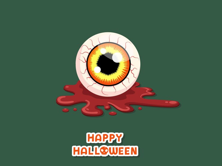 Happy Halloween. icon Creepy eye ball. Concept colorful cartoon vector design. white background vector illustration