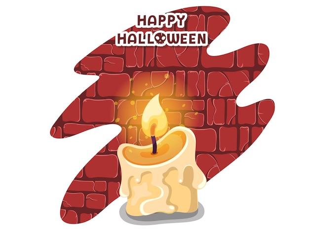 Felice halloween. icona con le candele accese. simbolo del candeliere. biglietto di auguri, invito a una festa. colore sfondo illustrazione vettoriale