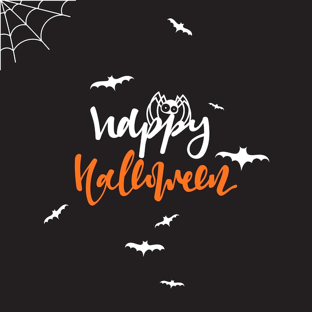 Happy halloween inscription Hand Lettering for design holiday cards.