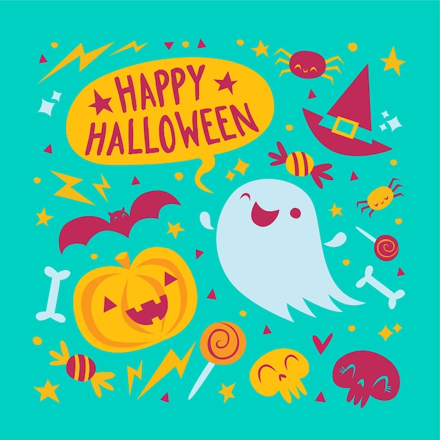 Happy Halloween Instagram Post Vector Illustration