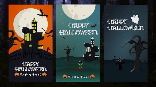 Happy Halloween instagram stories collection.