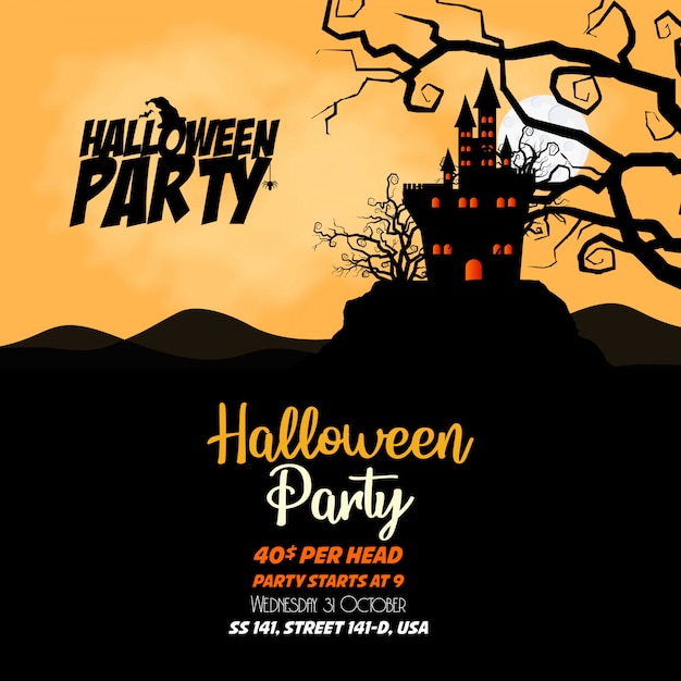 Happy Halloween invitation banners design vector