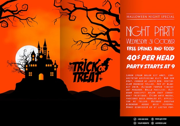 Happy Halloween invitation banners design vector