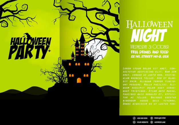 Happy Halloween invitation banners design vector