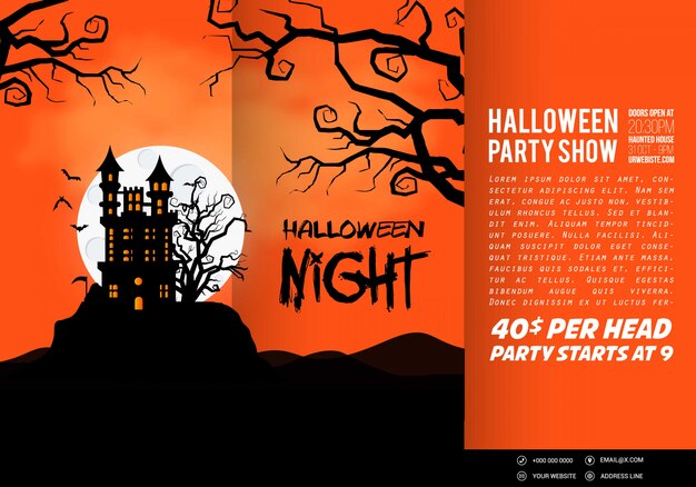 Happy Halloween invitation banners design vector