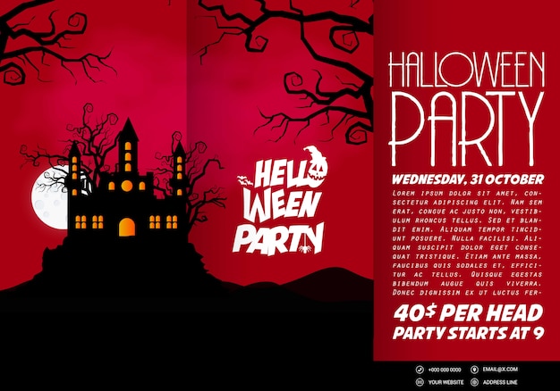 Happy Halloween invitation banners design vector