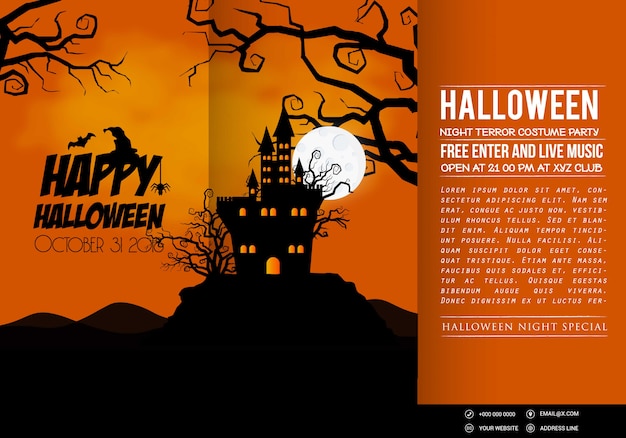 Happy Halloween invitation banners design vector