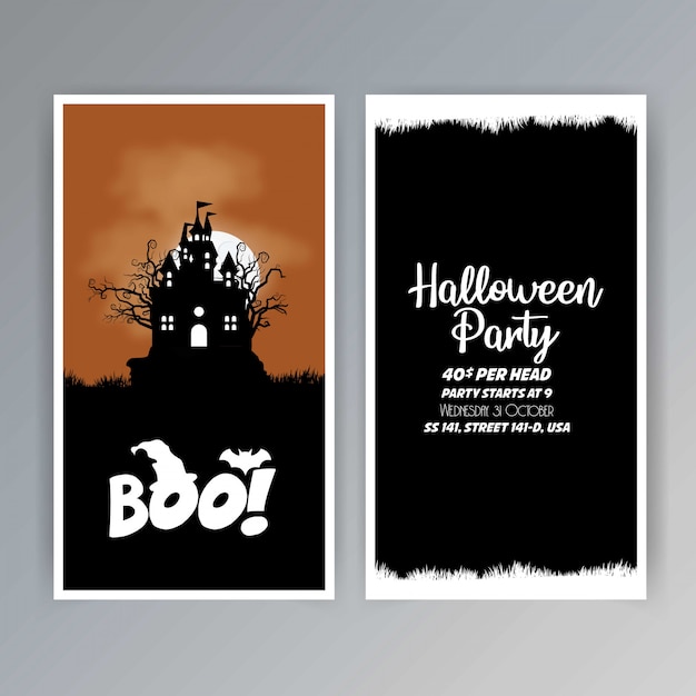 Vector happy halloween invitation brochure design vector