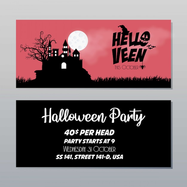 Happy Halloween invitation brochure design vector