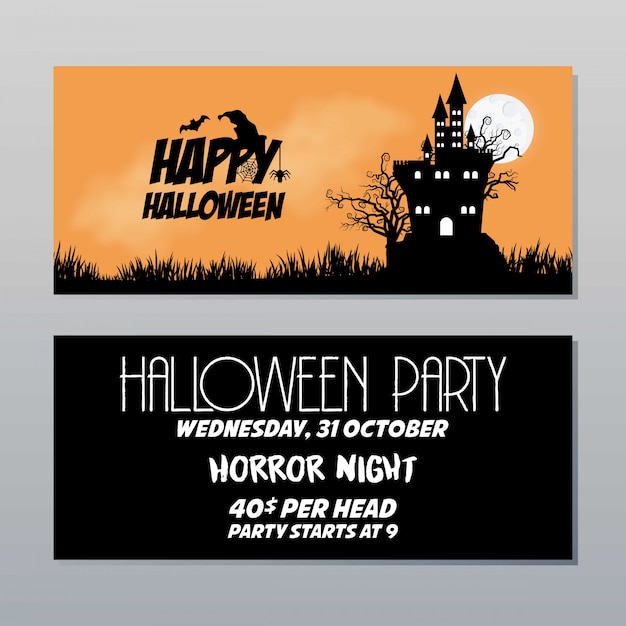 Happy halloween invitation brochure design vector