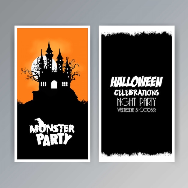 Happy halloween invitation brochure design vector