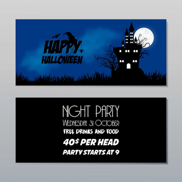 Happy Halloween invitation brochure design vector