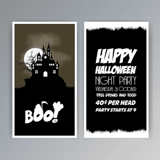 Happy halloween invitation brochure design vector