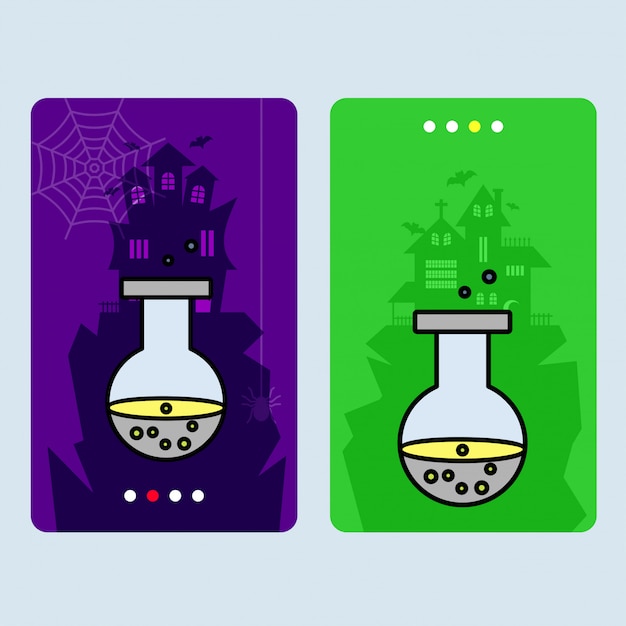 Happy halloween invitation design with drink vector