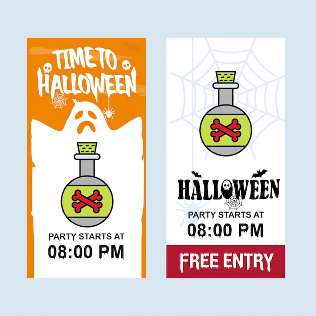 Happy halloween invitation design with poison vector