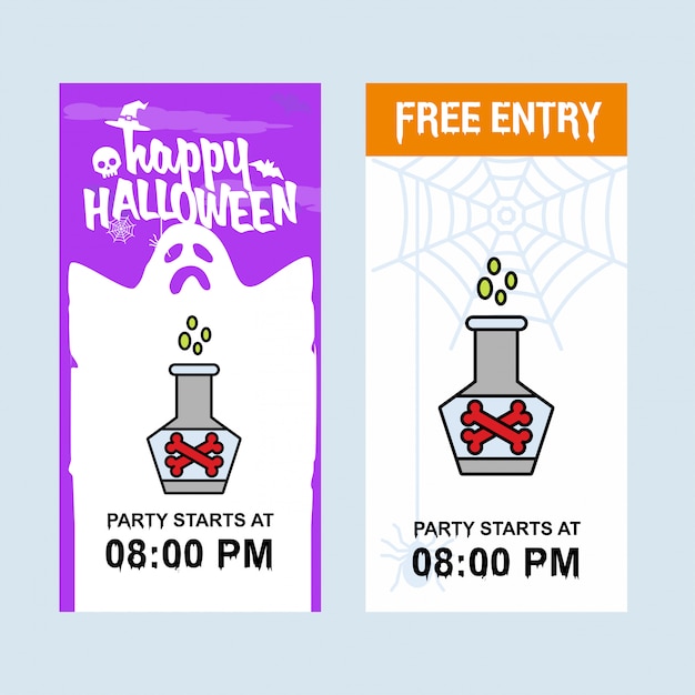 Vector happy halloween invitation design with poison vector