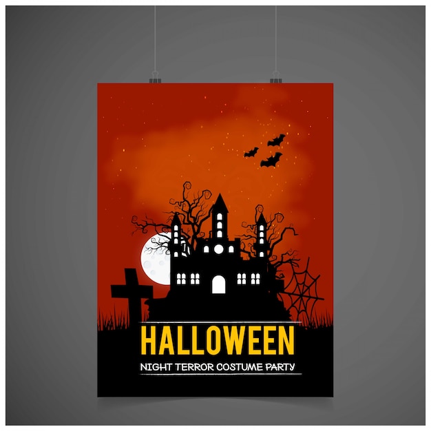 Happy halloween invitation design with typography vector