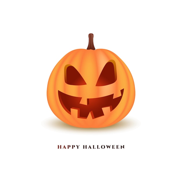 Happy Halloween isolated Spooky glowing pumpkin background vector illustration