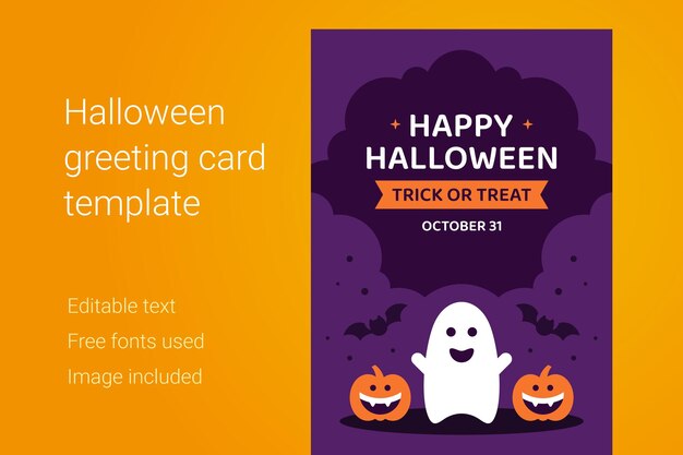 happy halloween kids greeting card design template holiday celebration poster vector