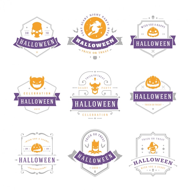 Happy halloween labels en badges instellen