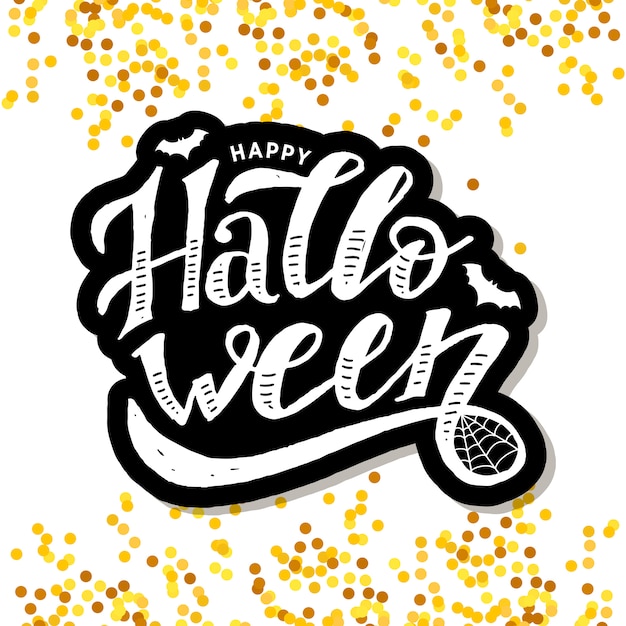 Happy halloween lettering calligraphy