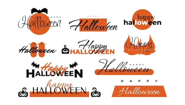 Happy halloween lettering halloween holiday lettering for poster banner greeting card and party invitation