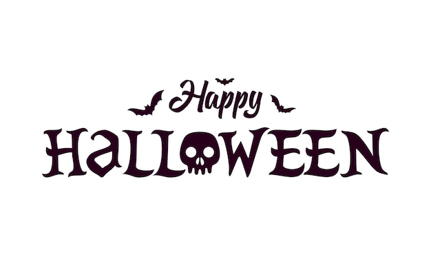 Happy halloween lettering text banne