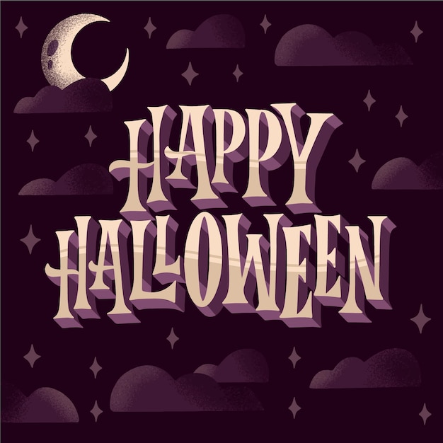 Vector happy halloween - lettering