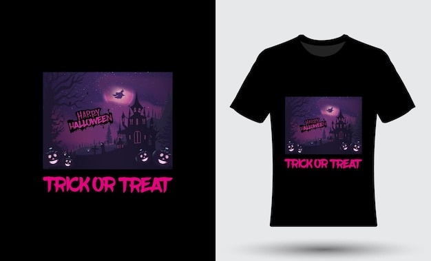 Happy Halloween modern trendy tshirt celebration design