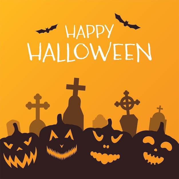 Happy Halloween night background Vector illustration