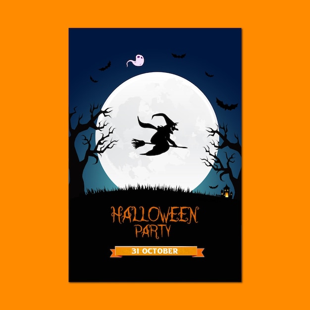 Vector happy halloween party on 31st october invitation poster design