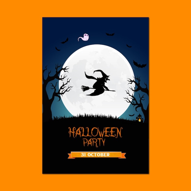 Happy halloween party on 31st october invitation poster design