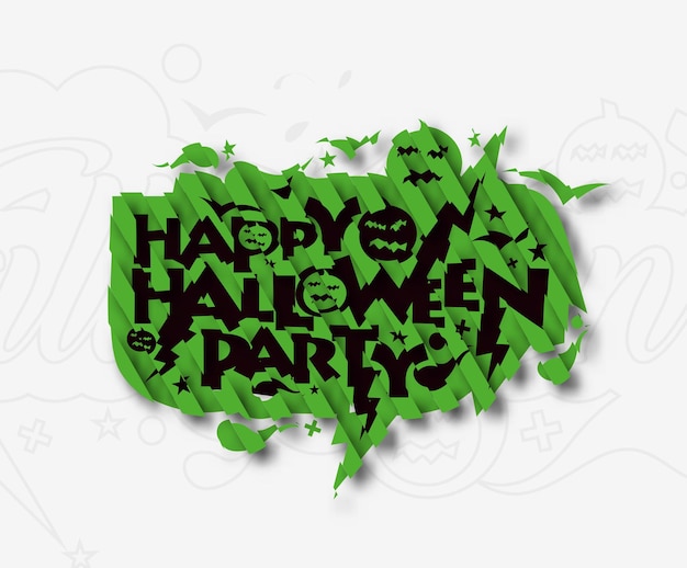 Счастливый хэллоуин поздравительных открыток каллиграфии - хэллоуин баннер или плакат.