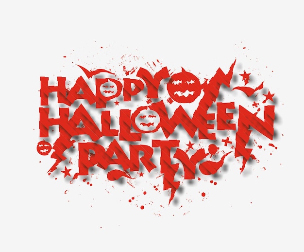 Happy halloween party greeting card calligraphy - halloween banner or poster.