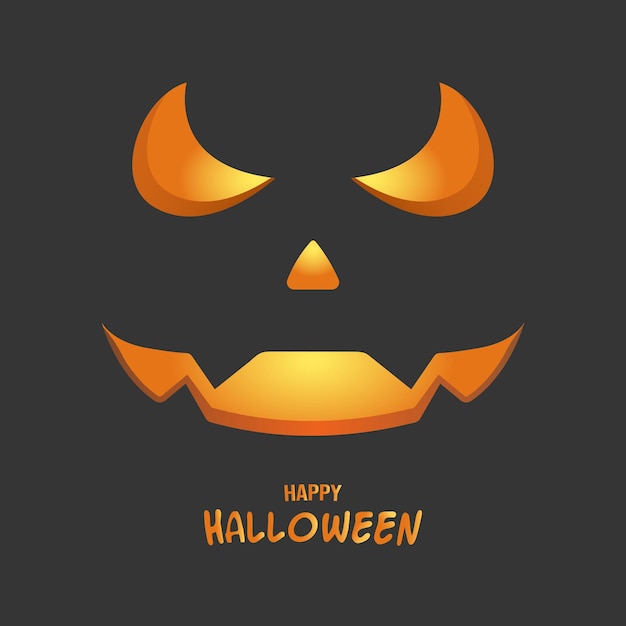 Happy Halloween party poster Horror pumpkin face Scary pumpkin social media poster design