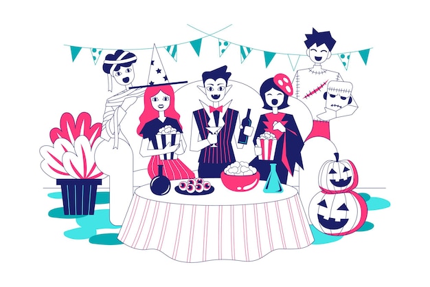 Happy halloween party vector illustration.