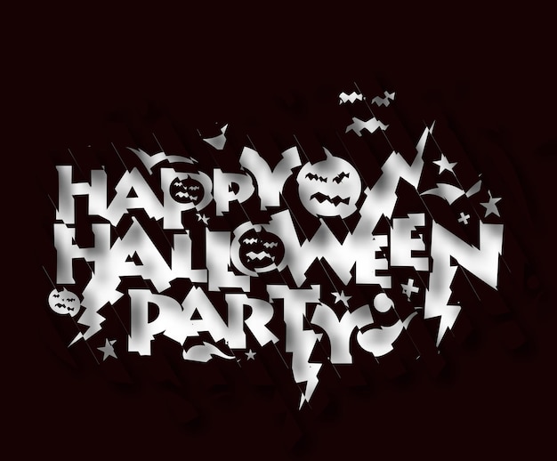 Happy Halloween party wenskaart kalligrafie - Halloween spandoek of poster.