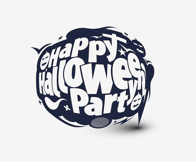 Happy halloween party wenskaart kalligrafie - halloween spandoek of poster.