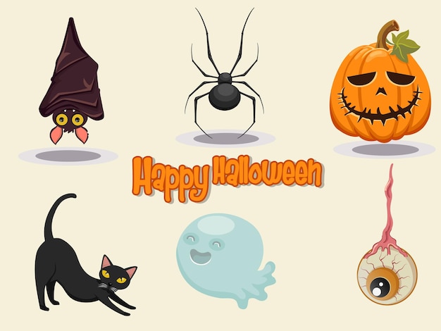 Happy Halloween pictogram ontwerp vector Illustration.Halloween ontwerpelementen