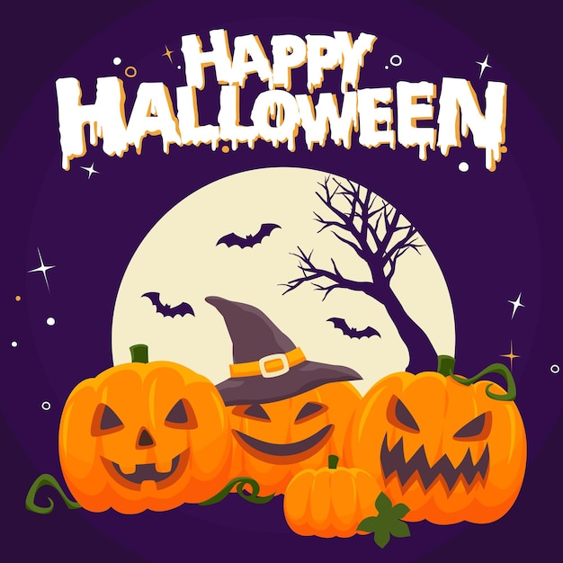 Happy Halloween pompoenen behang vectorillustratie