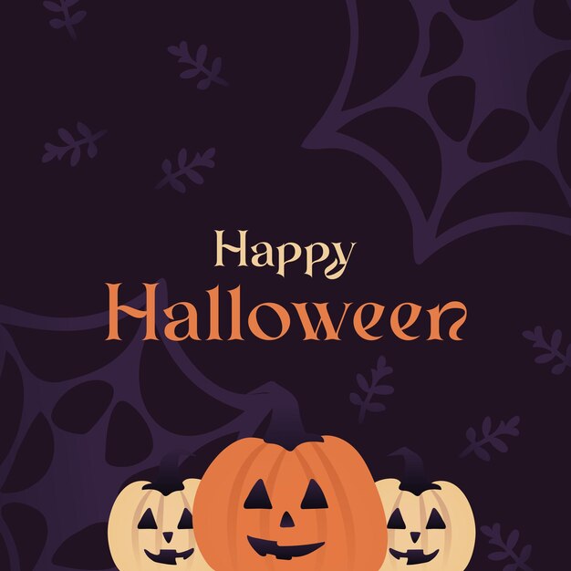 Vector happy halloween pompoenen schedel illustratie