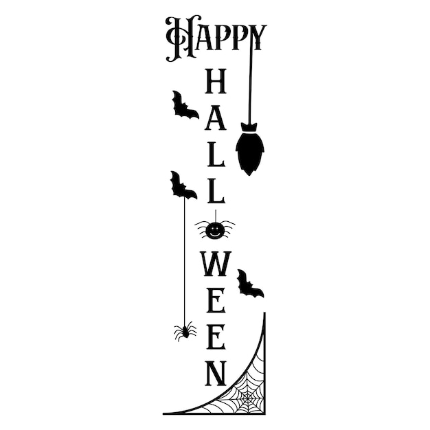 Vector happy halloween porch sign svg