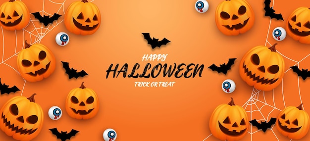 Happy halloween poster and banner template