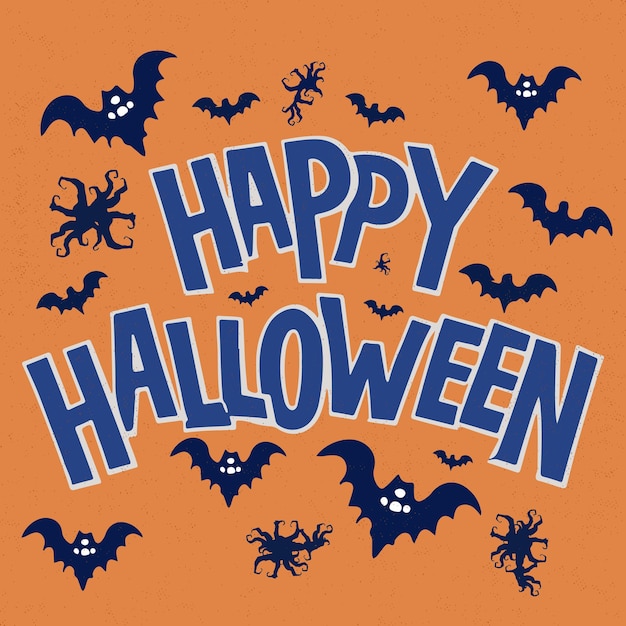 Happy halloween poster lettering design