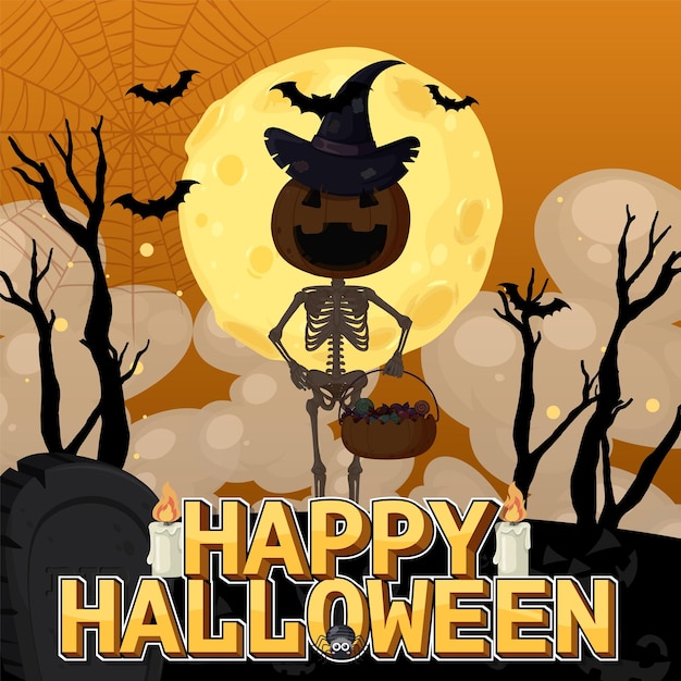 Felice poster modello di halloween